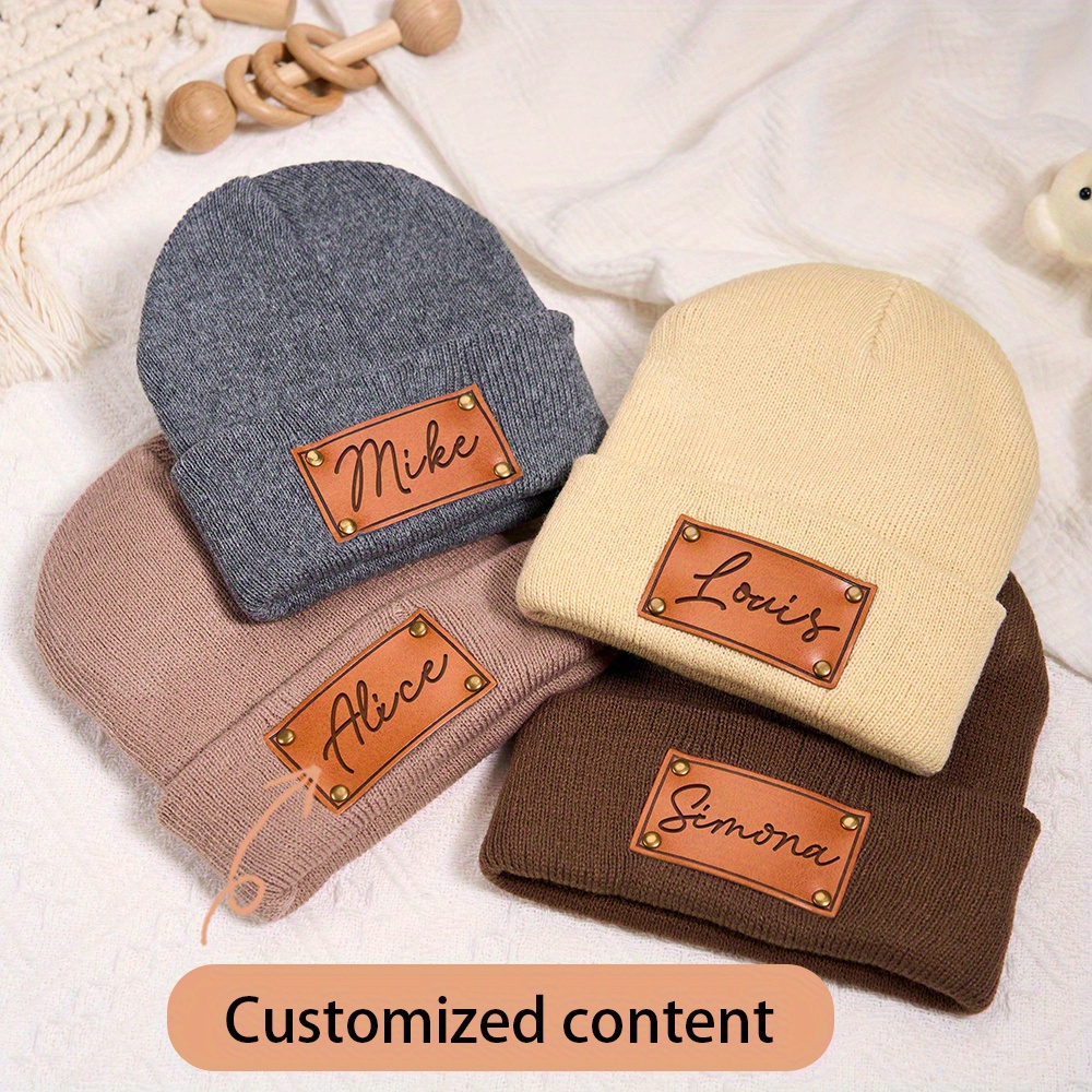 Bonnet en cuir personnalisé av - Beanie Cuffed Knit avis et prix