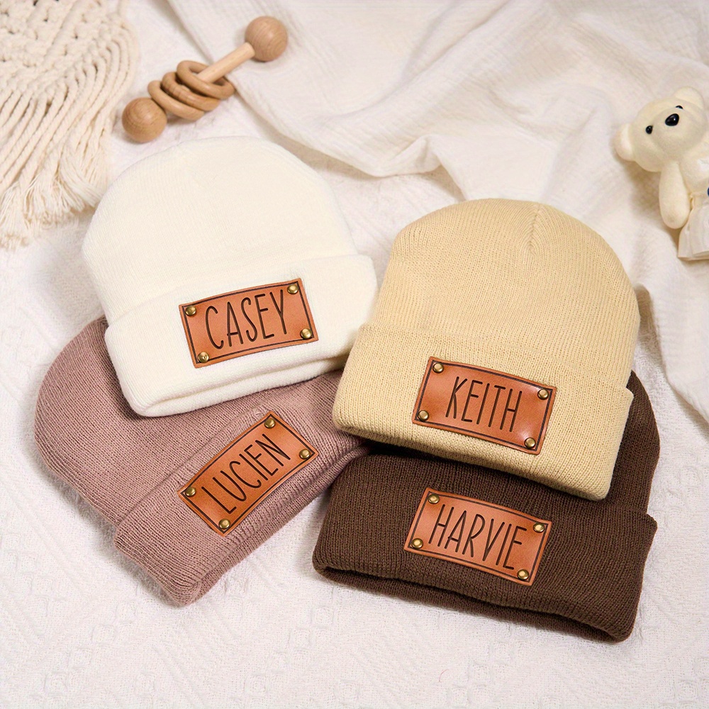 Bonnet en cuir personnalisé av - Beanie Cuffed Knit avis et prix