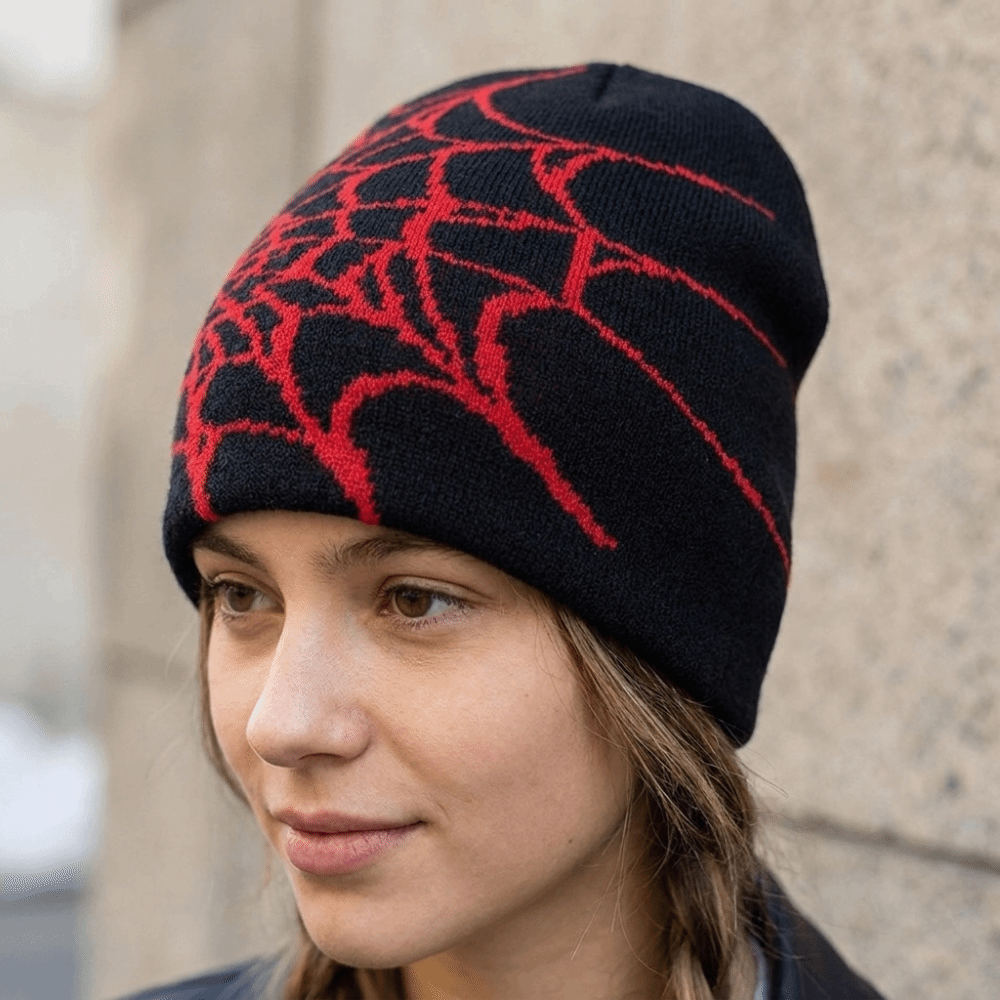Bonnet vintage à motif de toil - Beanie Cuffed Knit avis et prix